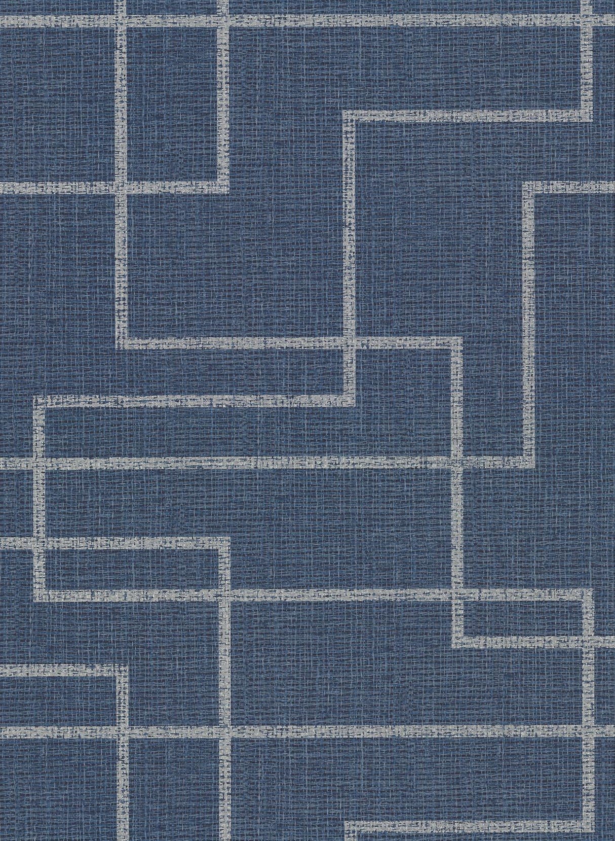 York Clarendon Indigo Geometric Faux Grasscloth Wallpaper