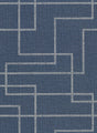York Clarendon Indigo Geometric Faux Grasscloth Wallpaper