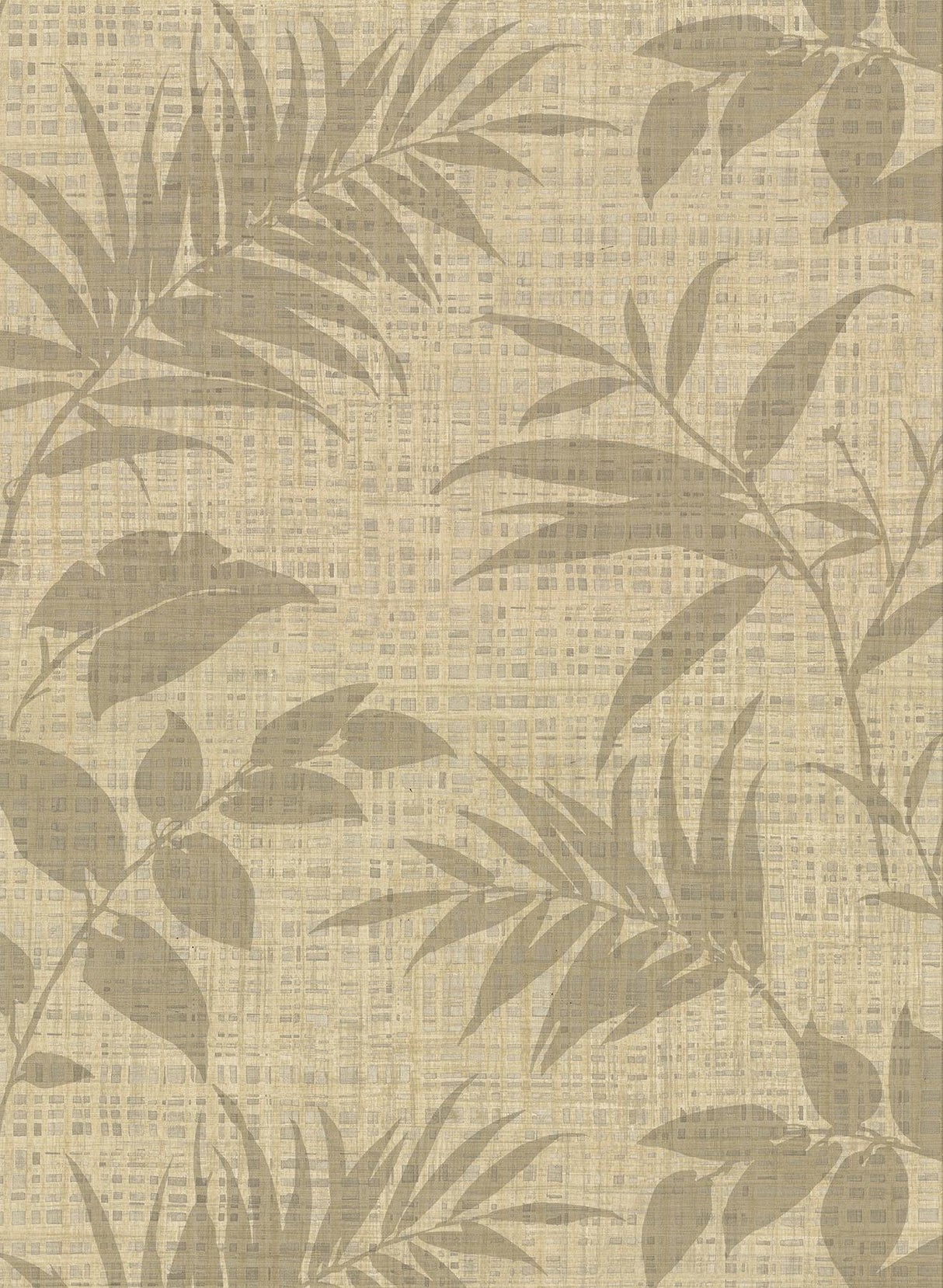 York Chandler Khaki Botanical Faux Grasscloth Wallpaper
