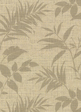 York Chandler Khaki Botanical Faux Grasscloth Wallpaper