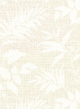 York Chandler White Botanical Faux Grasscloth Wallpaper