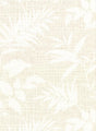 York Chandler White Botanical Faux Grasscloth Wallpaper