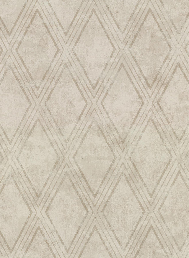 York Dartmouth Taupe Faux Plaster Geometric Wallpaper