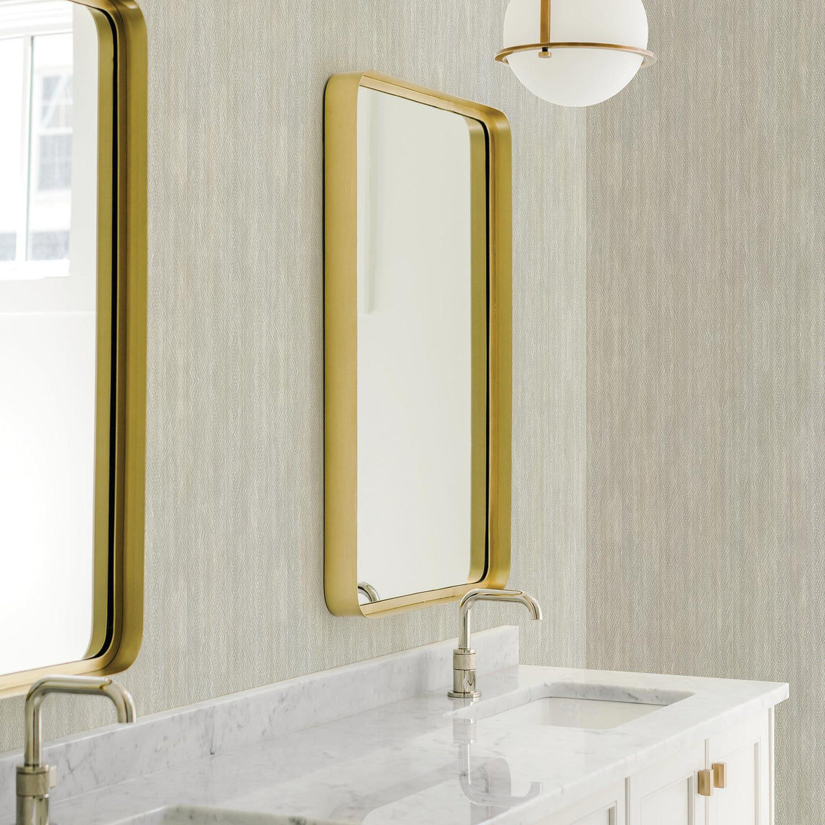 York Riga Light Grey Distressed Stripe Wallpaper