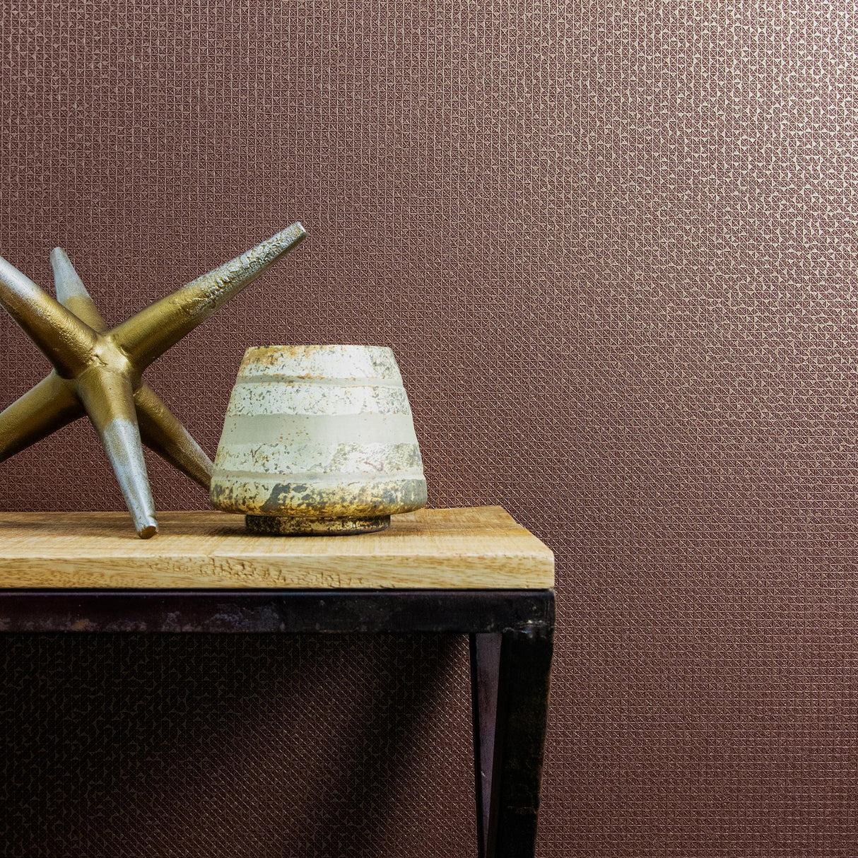 York Acute Maroon Geometric Wallpaper