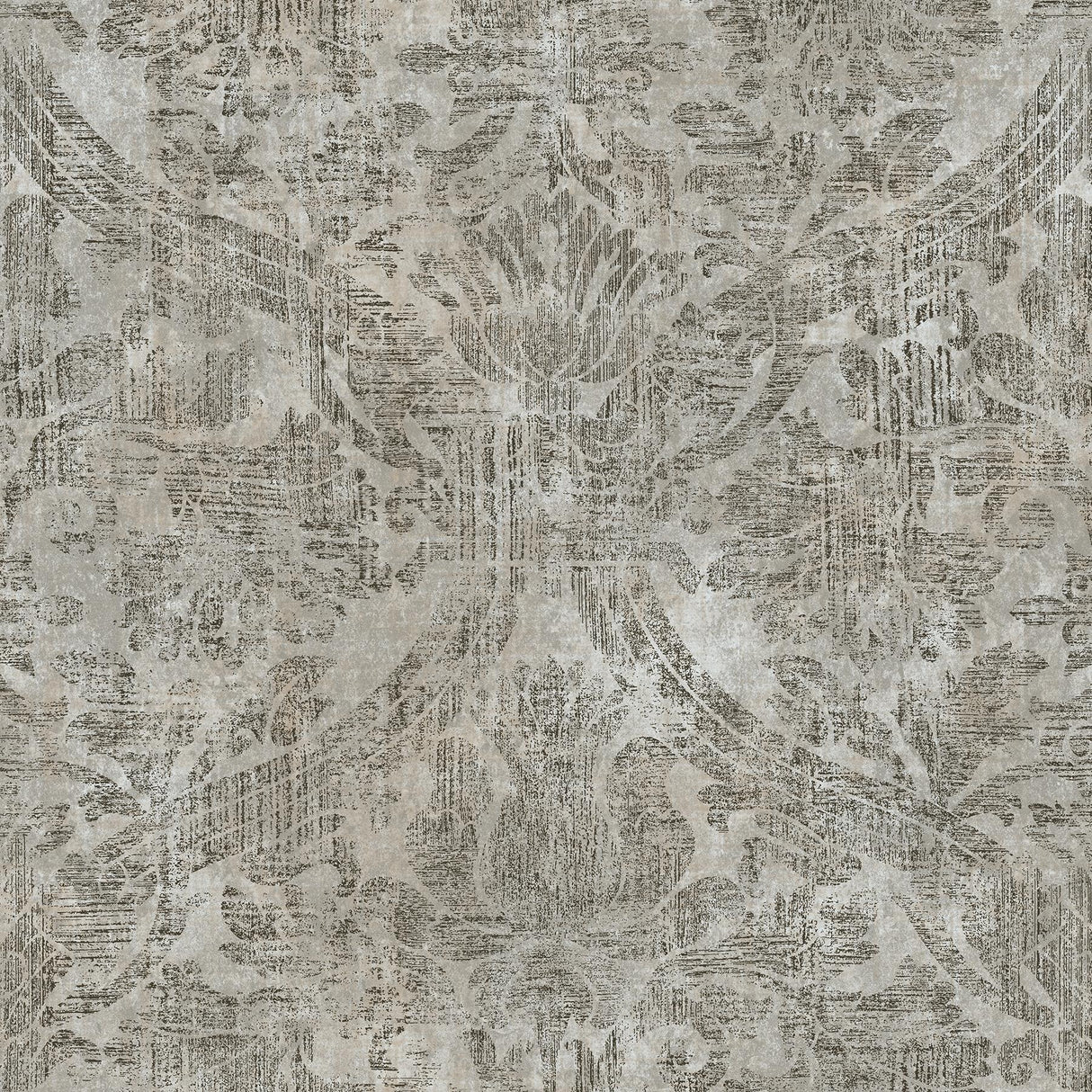 York Abigail Grey Damask Wallpaper