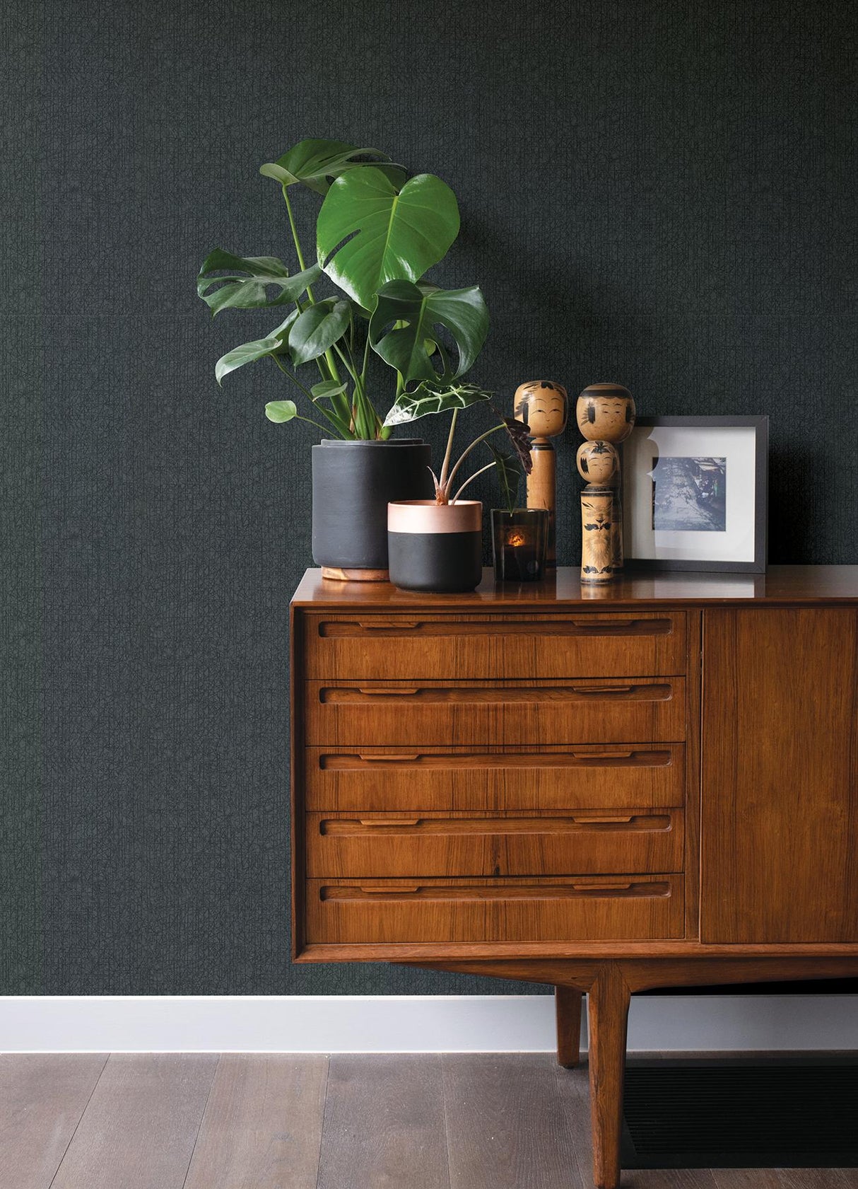 York Nagano Blue Distressed Texture Wallpaper