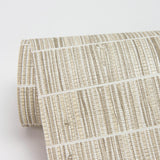 York Luz Taupe Faux Grasscloth Wallpaper