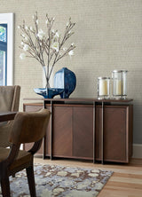 York Luz Taupe Faux Grasscloth Wallpaper