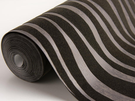 York Burchell Chocolate Zebra Flock Wallpaper