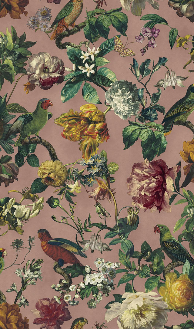York Claude Blush Floral Wallpaper