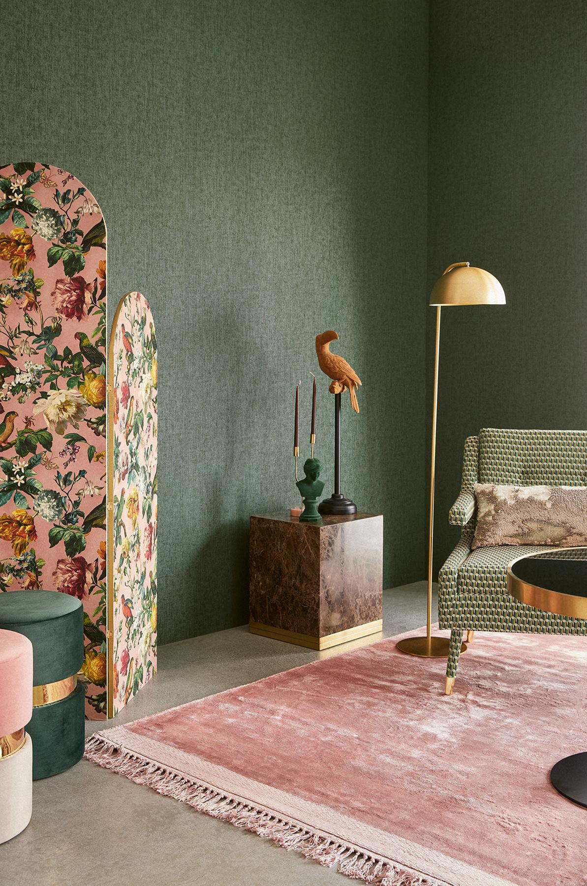 York Claude Blush Floral Wallpaper