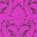 York Purple Foil Damask Wallpaper