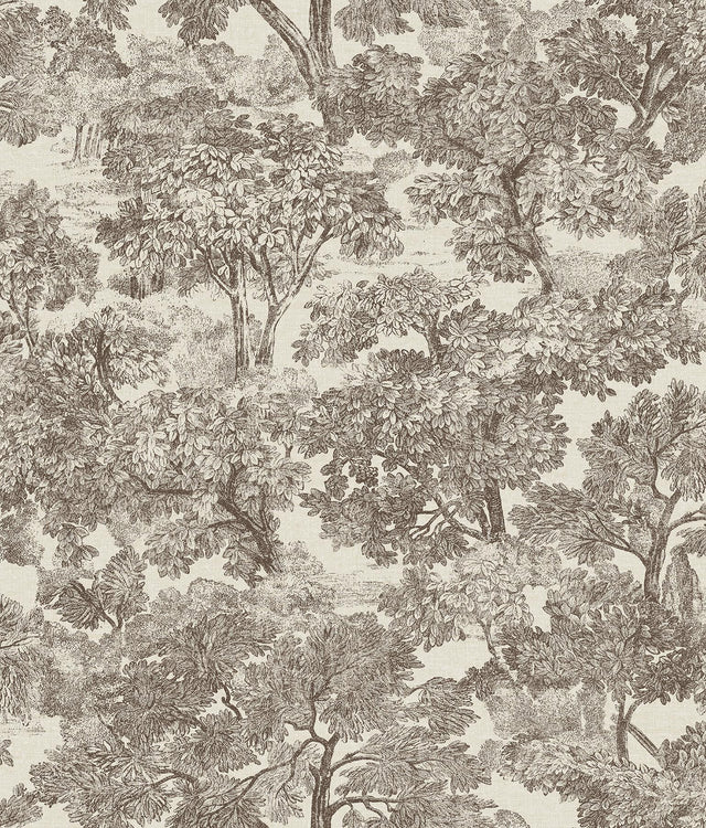 York Blyth Brown Toile Wallpaper