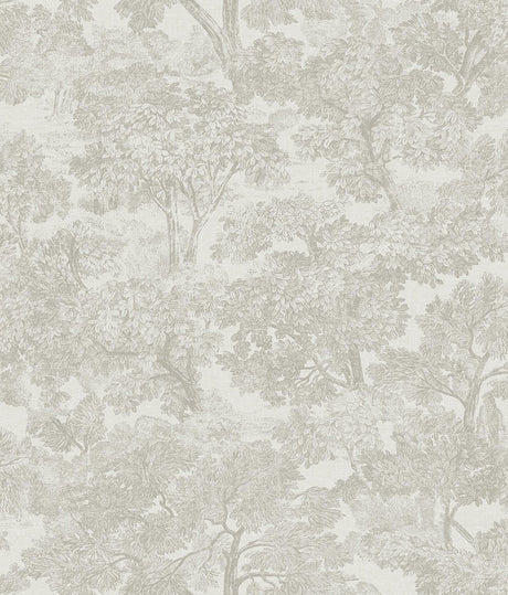 York Blyth Grey Toile Wallpaper