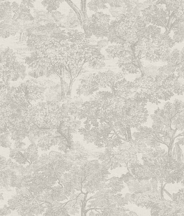 York Blyth Grey Toile Wallpaper