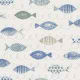 York Key West Blue Fish Wallpaper