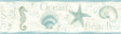 York Island Bay Teal Seashells Border
