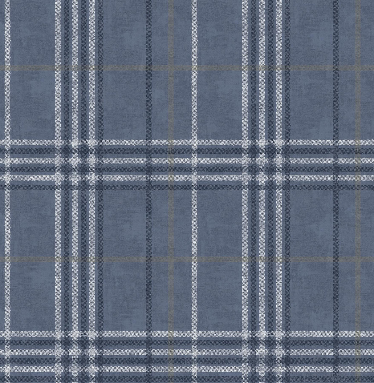 York Rockefeller Navy Plaid Wallpaper