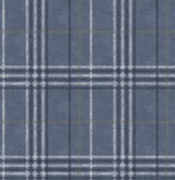York Rockefeller Navy Plaid Wallpaper