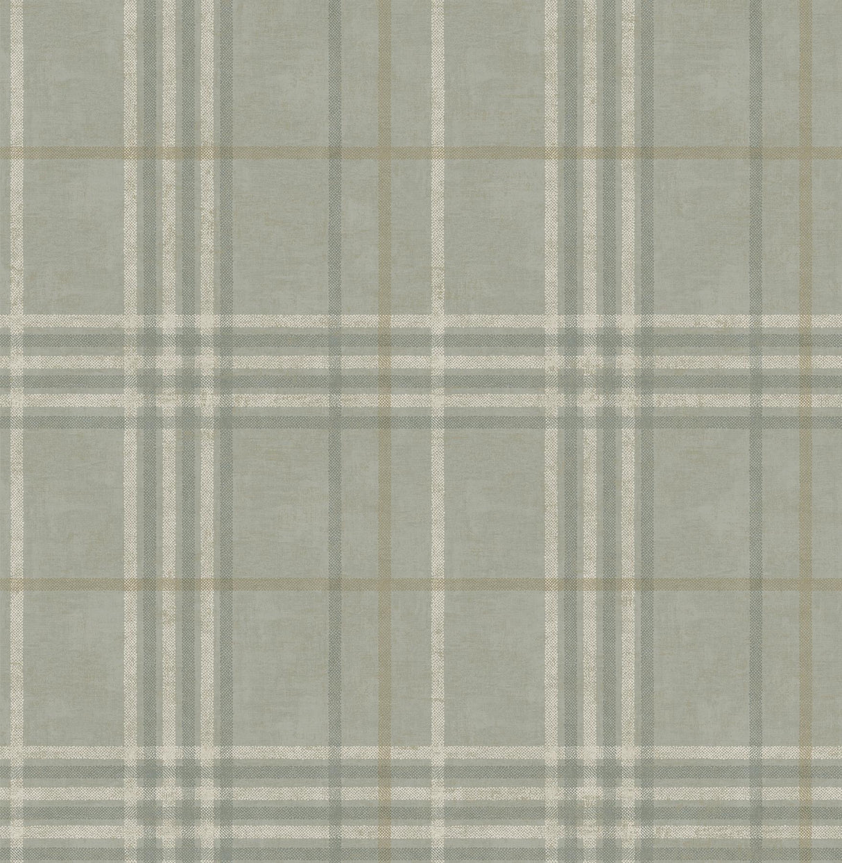 York Rockefeller Sage Plaid Wallpaper