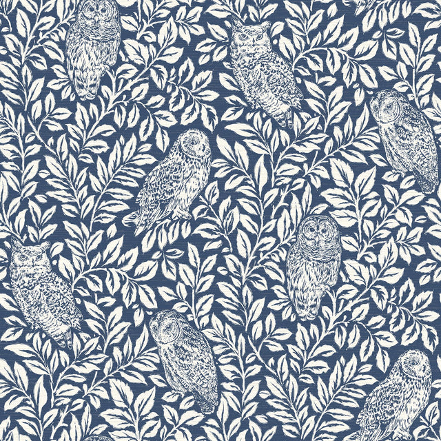 York Parliament Navy Owl Wallpaper