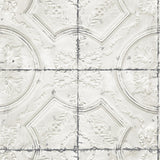York Susanna Off-White Vintage Tin Tile Wallpaper