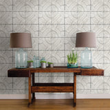York Susanna Off-White Vintage Tin Tile Wallpaper