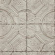 York Susanna Taupe Vintage Tin Tile Wallpaper