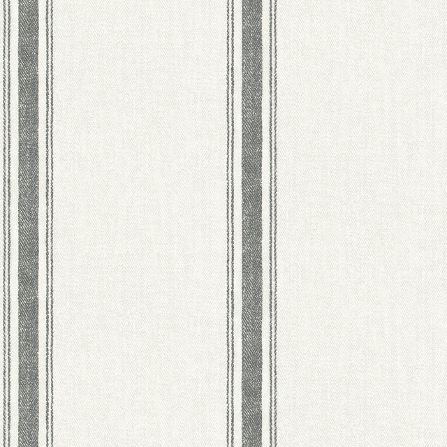 York Linette Black Fabric Stripe Wallpaper