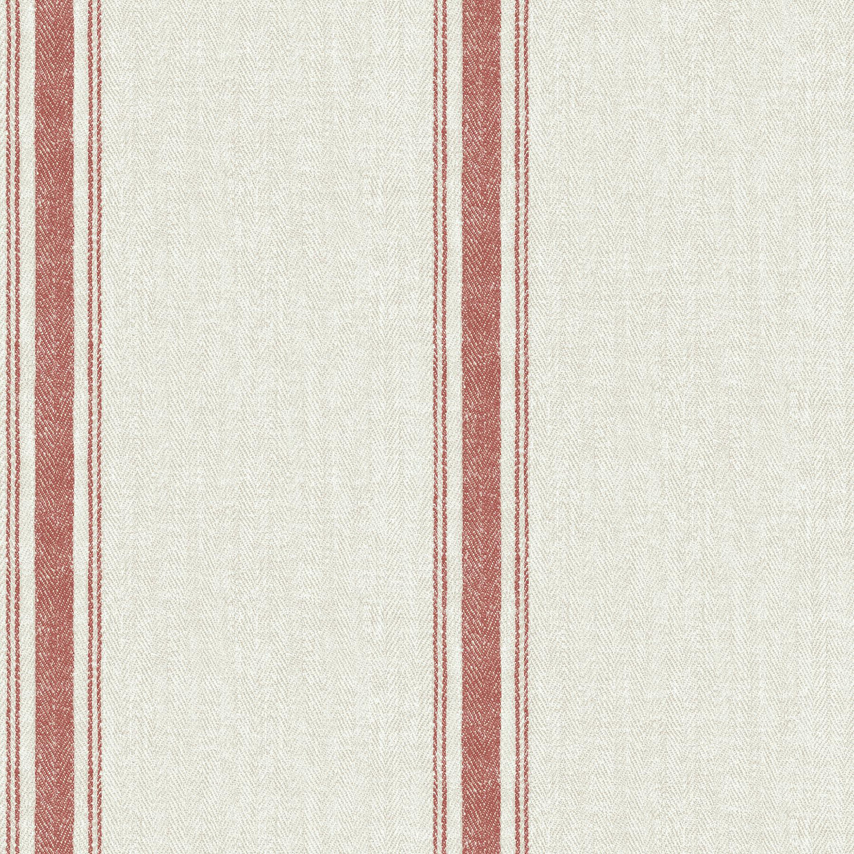 York Linette Burnt Sienna Fabric Stripe Wallpaper