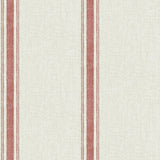 York Linette Burnt Sienna Fabric Stripe Wallpaper