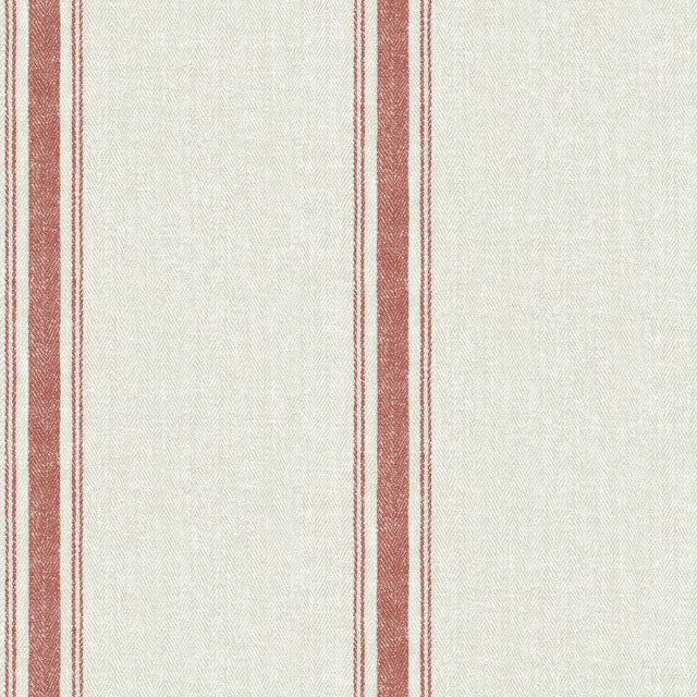 York Linette Burnt Sienna Fabric Stripe Wallpaper