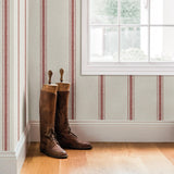 York Linette Burnt Sienna Fabric Stripe Wallpaper