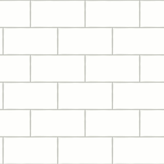 York Freedom Off-White Subway Tile Wallpaper