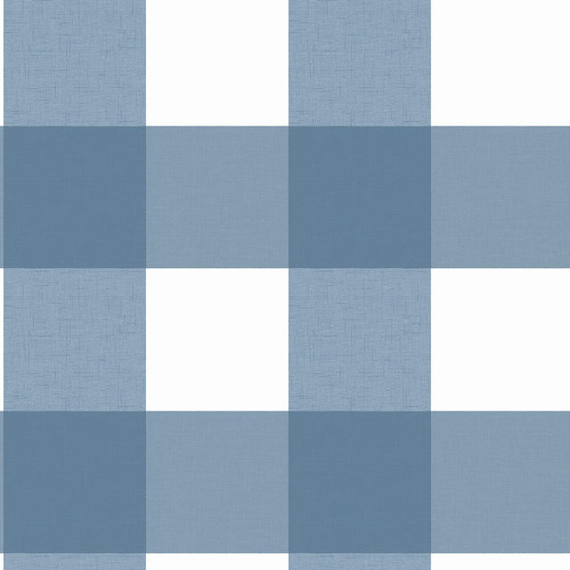 York Amos Blue Gingham Wallpaper