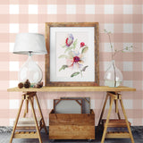York Amos Light Pink Gingham Wallpaper