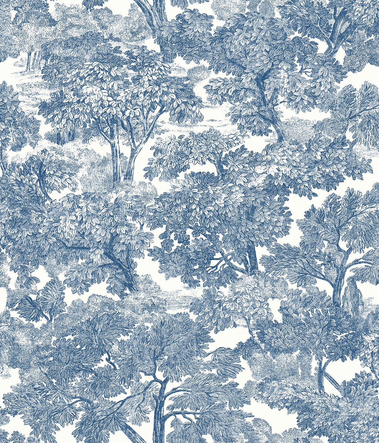York Spinney Blue Toile Wallpaper