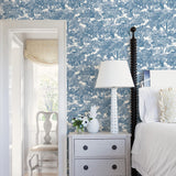 York Spinney Blue Toile Wallpaper