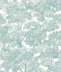 York Spinney Teal Toile Wallpaper
