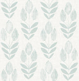 York Garland Teal Block Tulip Wallpaper