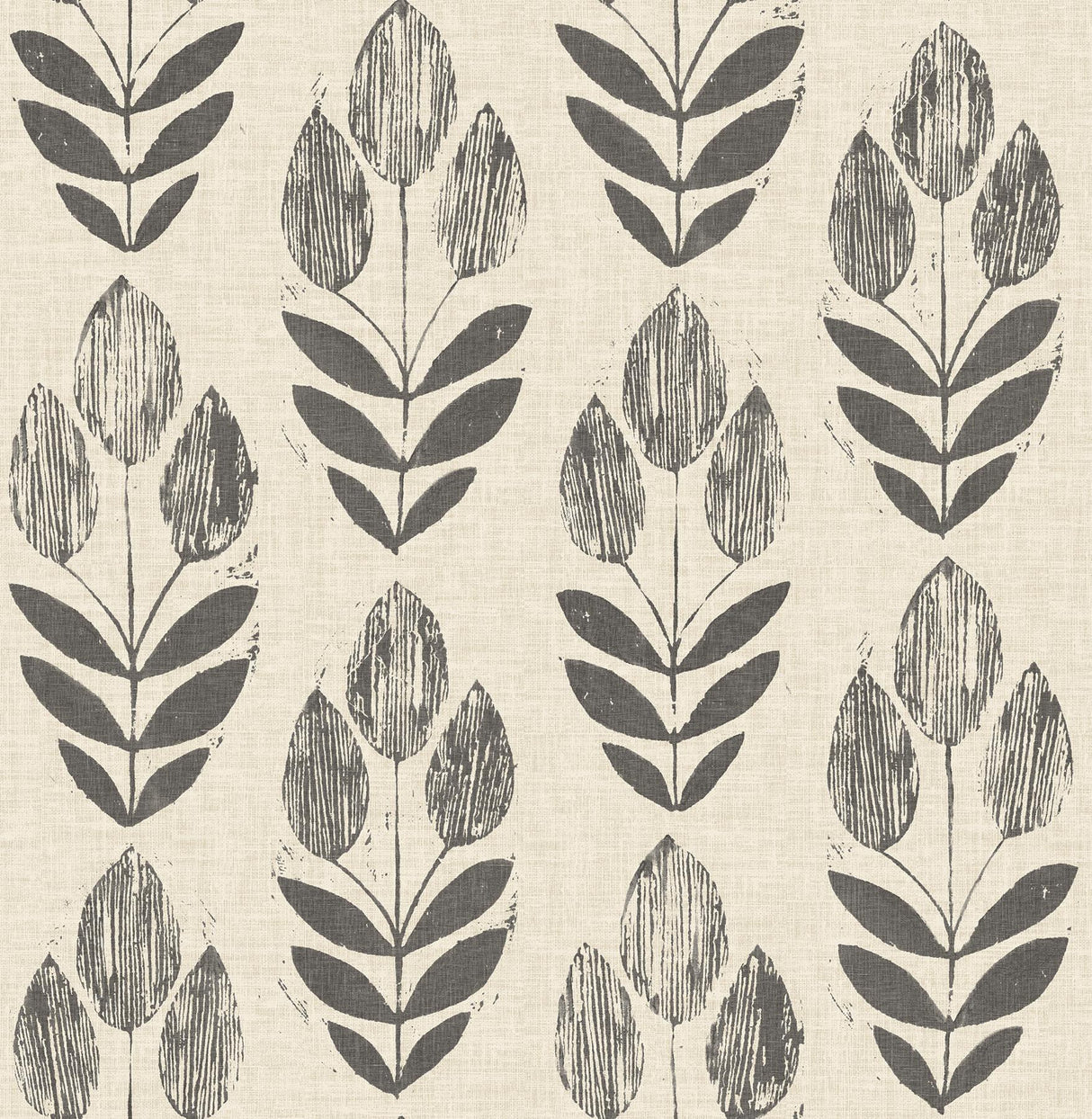 York Garland Black Block Tulip Wallpaper
