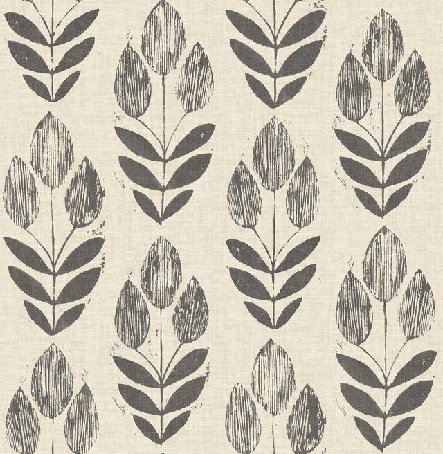 York Garland Black Block Tulip Wallpaper