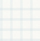 York Twain Light Blue Plaid Wallpaper