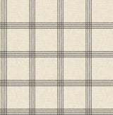York Twain Black Plaid Wallpaper