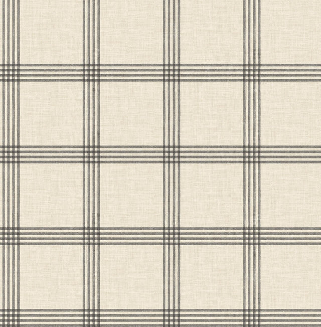 York Twain Black Plaid Wallpaper