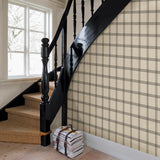 York Twain Black Plaid Wallpaper