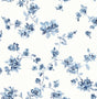 York Cyrus Blue Festive Floral Wallpaper
