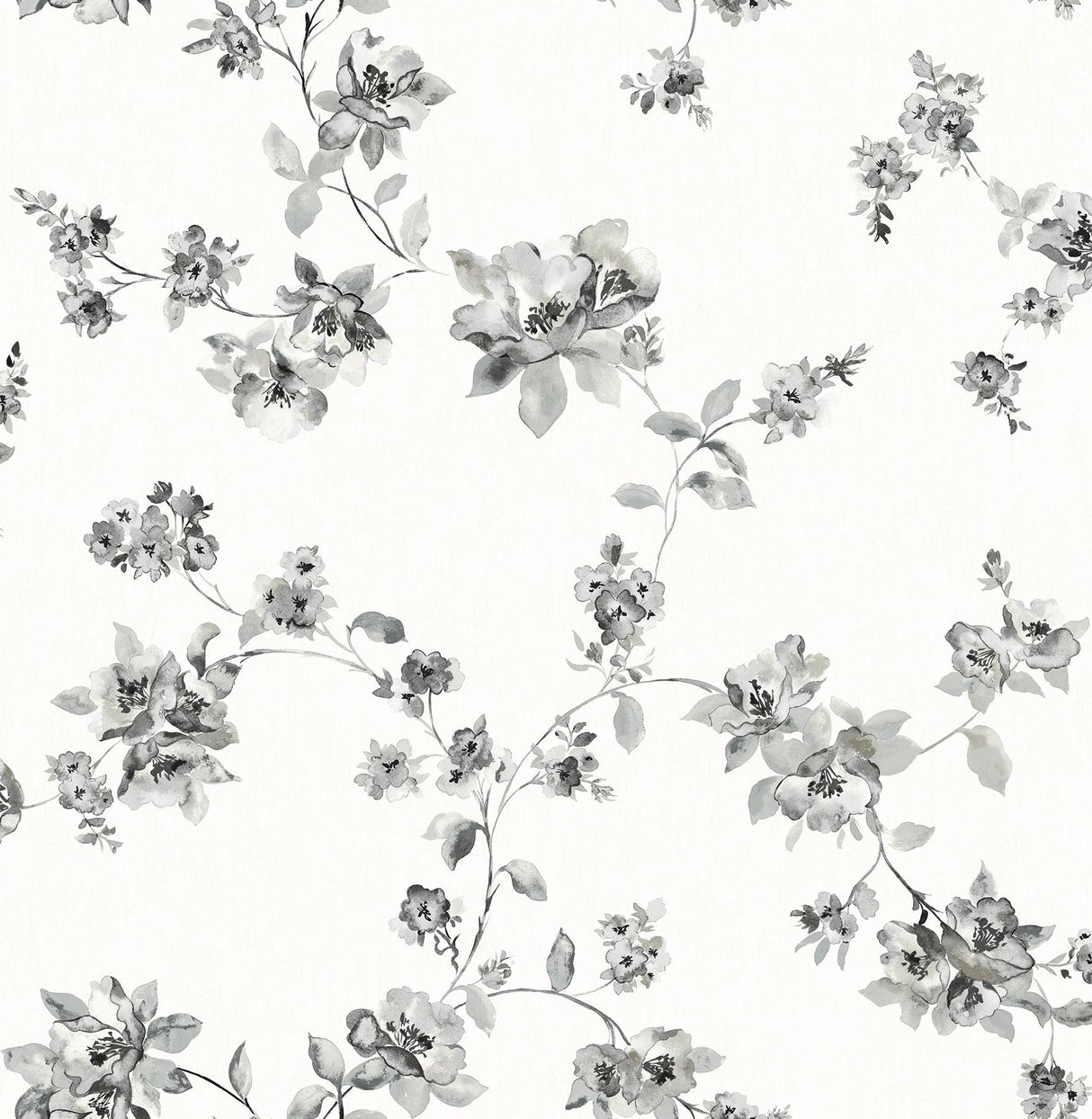 York Cyrus Black Festive Floral Wallpaper