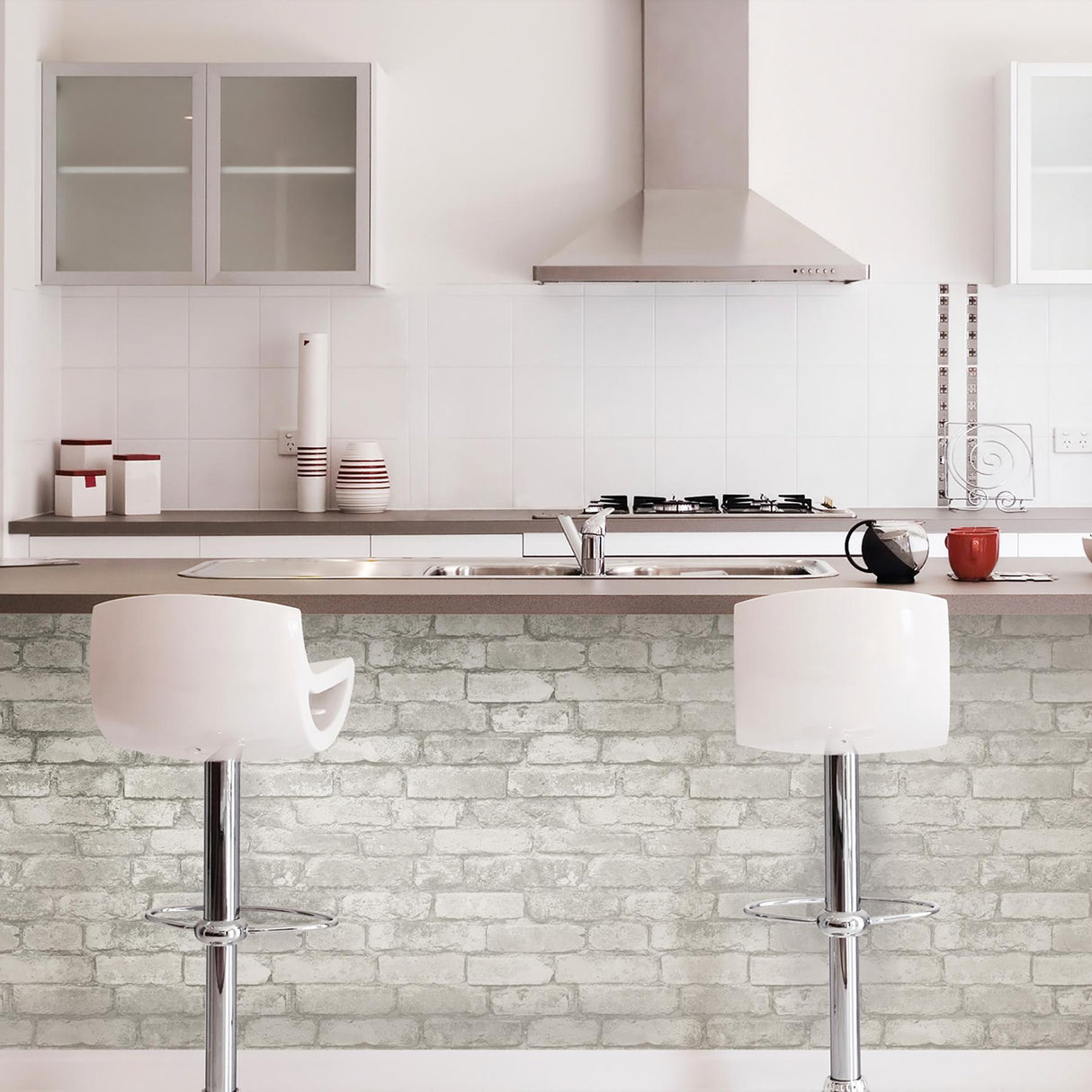 York Buchanan Off-White Brick Wallpaper